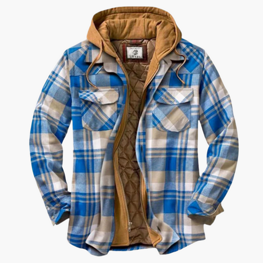 Herren Outdoor-Jacke im Holzfäller-Stil mit Kapuze und warmer Stepp-Innenseite – Perfekt für Alltag und Abenteuer