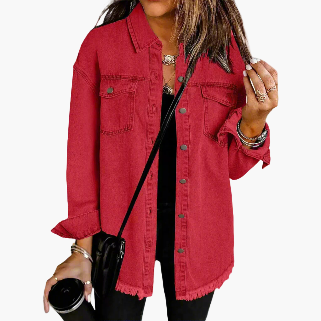 Damen Oversize Jeansjacke – Trendige Freizeitjacke im modernen Streetstyle