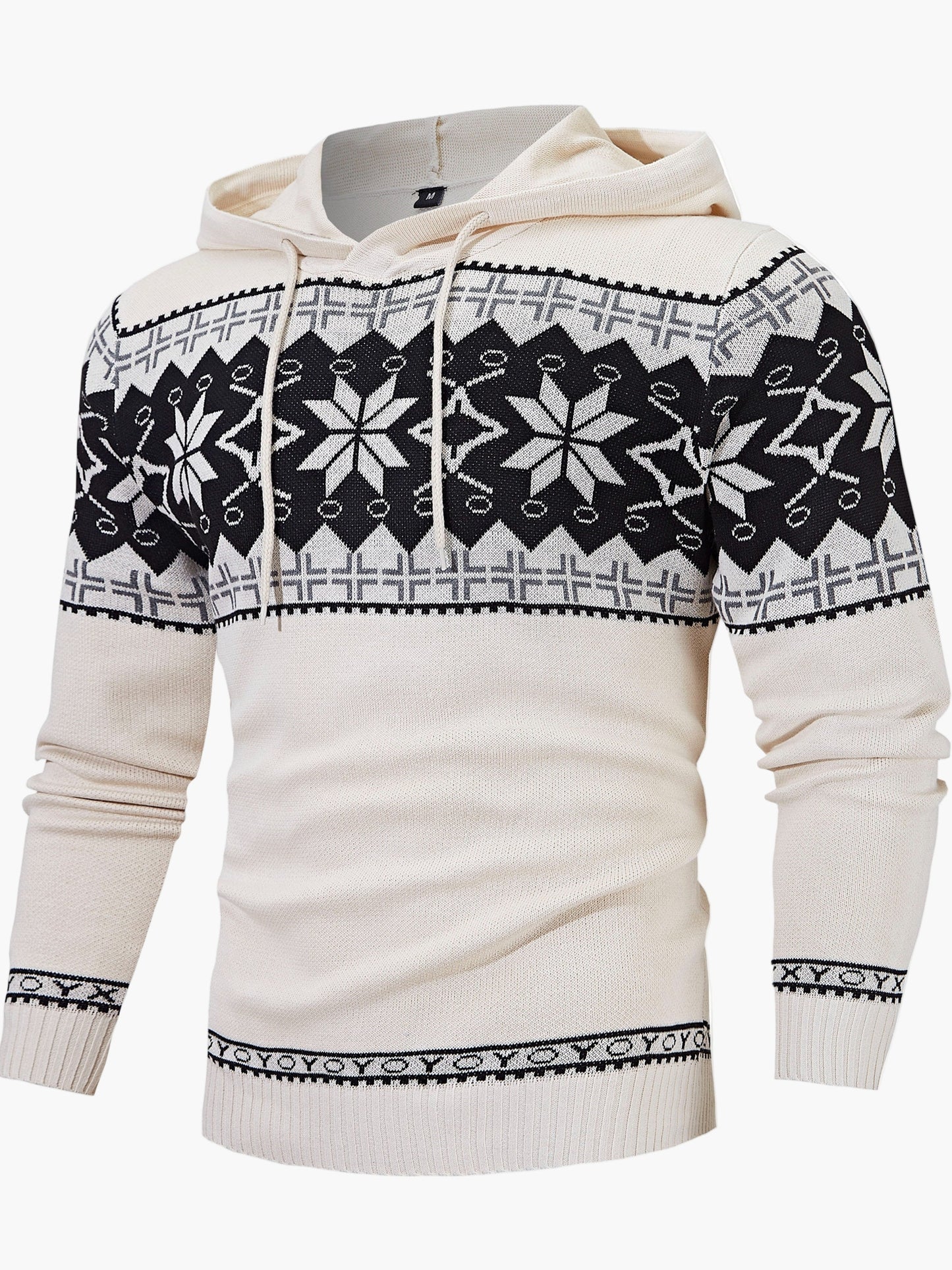 Herren Kapuzenpullover mit Norweger-Muster – Lässiger Winterpullover für Freizeit und Alltag