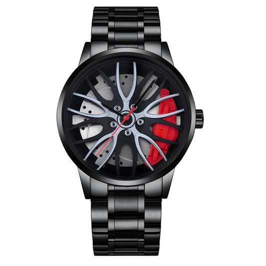 Sommerliche Herrenuhr im Sportfelgen-Design – Armbanduhr für Männer, auffälliger Look für Freizeit & Urlaub