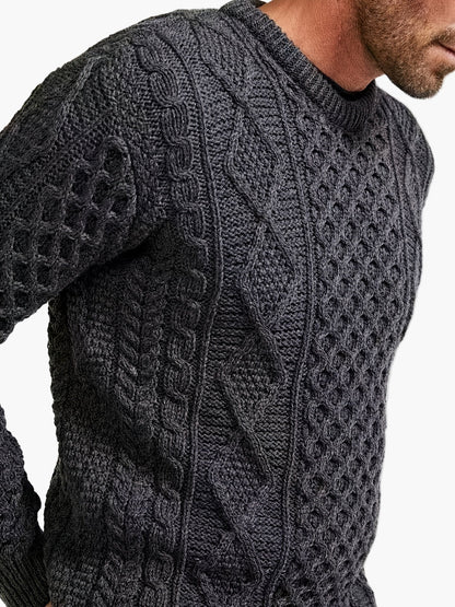 Herren Strickpullover mit Zopfmuster – Stilvoller Freizeitpullover für Alltag und Büro