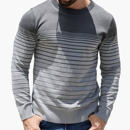 Herren Strickpullover mit Streifenmuster – Lässiger Freizeit-Look für Alltag und Büro