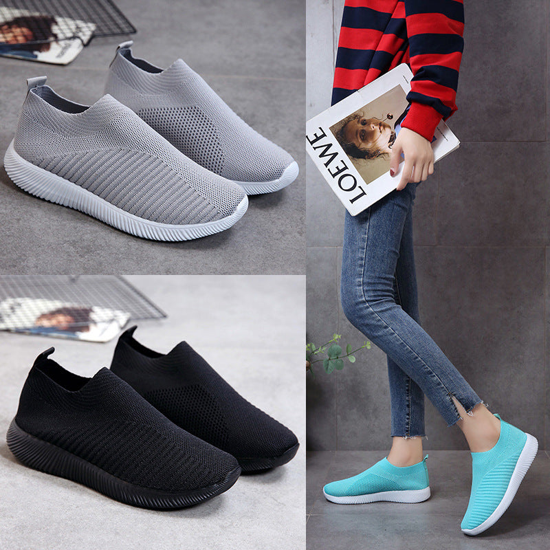 Tara – Plus Size Fly-Knit Socken Schuhe aus elastischem Stoff
