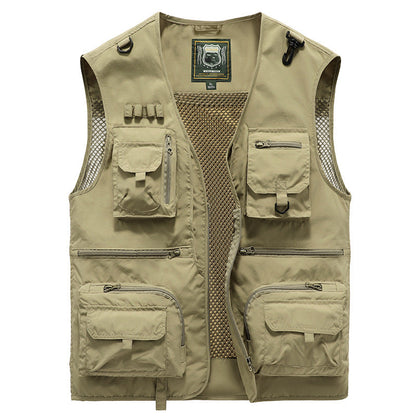 Herren Outdoor Multifunktions-Weste – Angeln, Camping & Abenteuer, atmungsaktiv, leicht, mit vielen Taschen