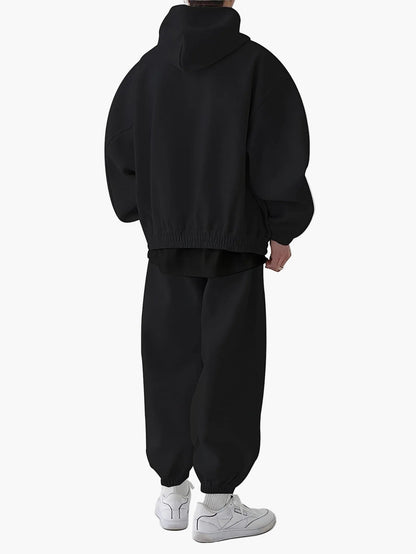 Herren Oversize Trainingsanzug mit Kapuze – Sportlicher Freizeit Zweiteiler