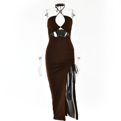 Alison – Sexy Halterneck Spitzenkleid mit Schlitz für Damen im Sommer Y2K Stil