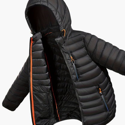 Herren Steppjacke mit Kapuze – Outdoor Freizeitjacke, Winddicht, Übergangsjacke