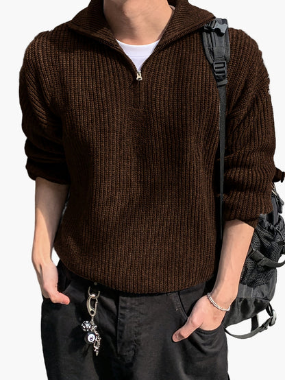 Herren Strickpullover mit Reißverschluss, Casual Style, ideal für Alltag und Freizeit