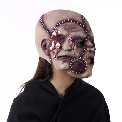 Halloween Dreifach-Gesicht Horror Latexmaske für Erwachsene – Schaurige Kostümmaske für Party & Gruseldeko