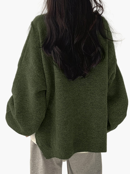 Damen Oversize Pullover Lockerer Casual Style für Herbst und Winter
