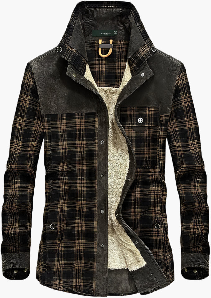 Herren Outdoor Flanelljacke im Holzfäller-Stil mit Fleece-Innenfutter – Ideal für Freizeit und Abenteuer