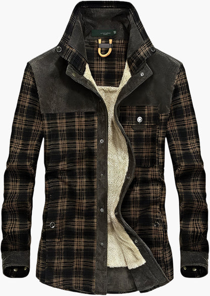 Herren Outdoor Flanelljacke im Holzfäller-Stil mit Fleece-Innenfutter – Ideal für Freizeit und Abenteuer