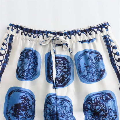 Nicole – Bedruckter Satin-Anzug für Damen