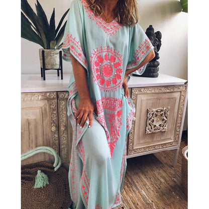 Sophia – Boho Maxikleid mit V-Ausschnitt