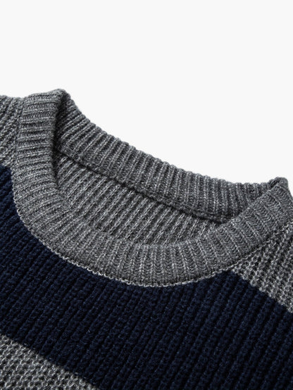 Herren Strickpullover im lässigen Streifen-Design für Herbst und Winter