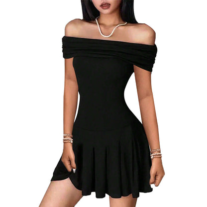 Victoria – Off-Shoulder Kleid mit hohem Taillenrock