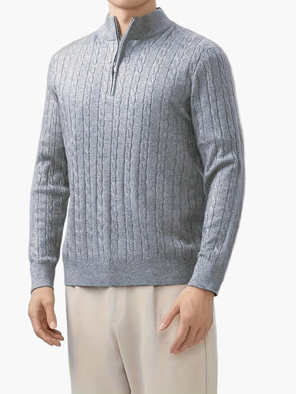 Herren Pullover Halbzip Casual Strickpullover für Herbst und Winter