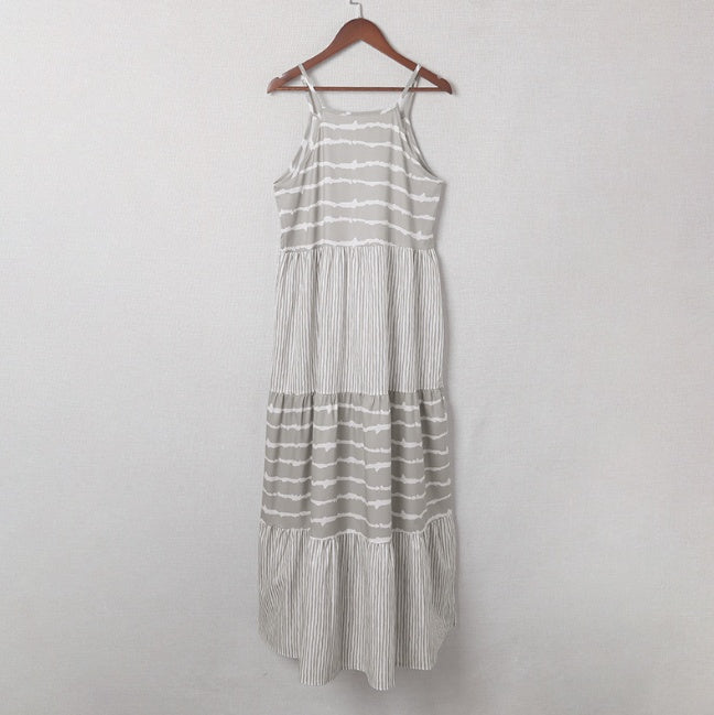 Anne – Gestreiftes Kleid mit hängendem Hals für Frühling und Sommer