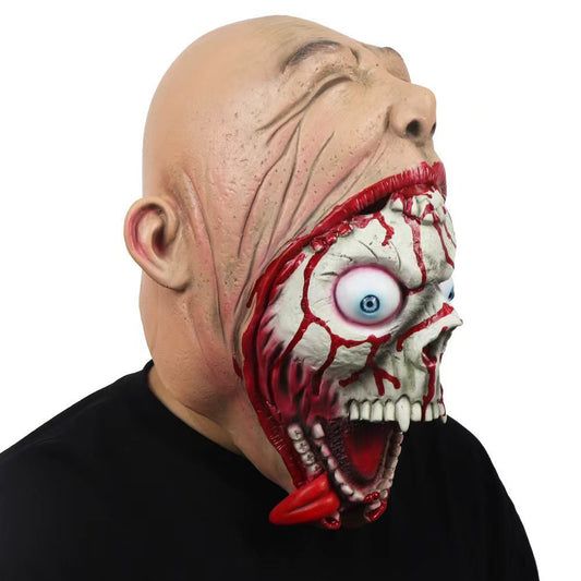 Halloween Latex-Maske Horror Big Mouth für Erwachsene – Gruselige Verkleidung & Party Kostüm