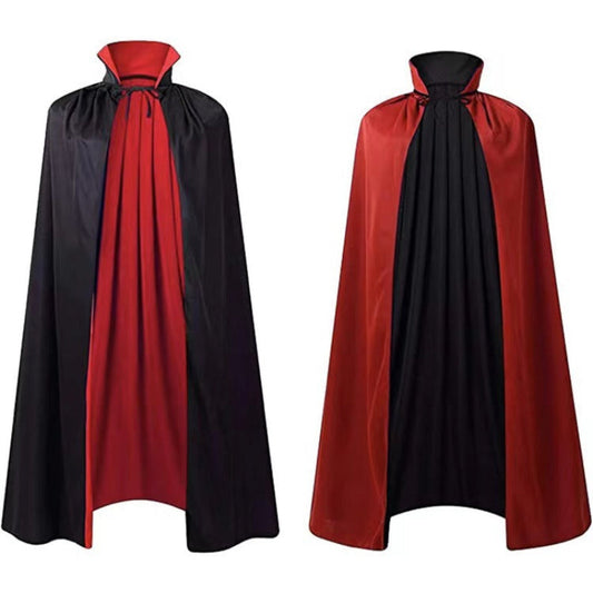 Halloween Umhang für Erwachsene – Vampir Cape mit Kapuze, Wendeumhang für gruselige Kostüme & Partys