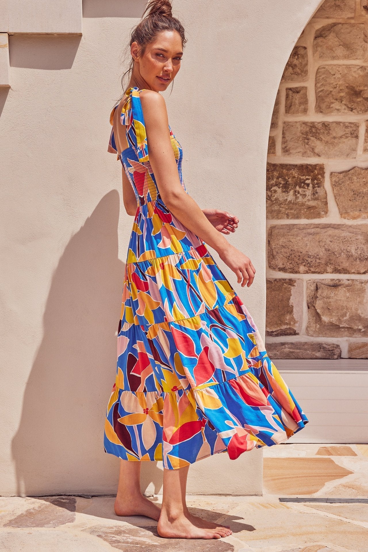 Tamara – Langes Kleid mit Sling-Tie-Druck