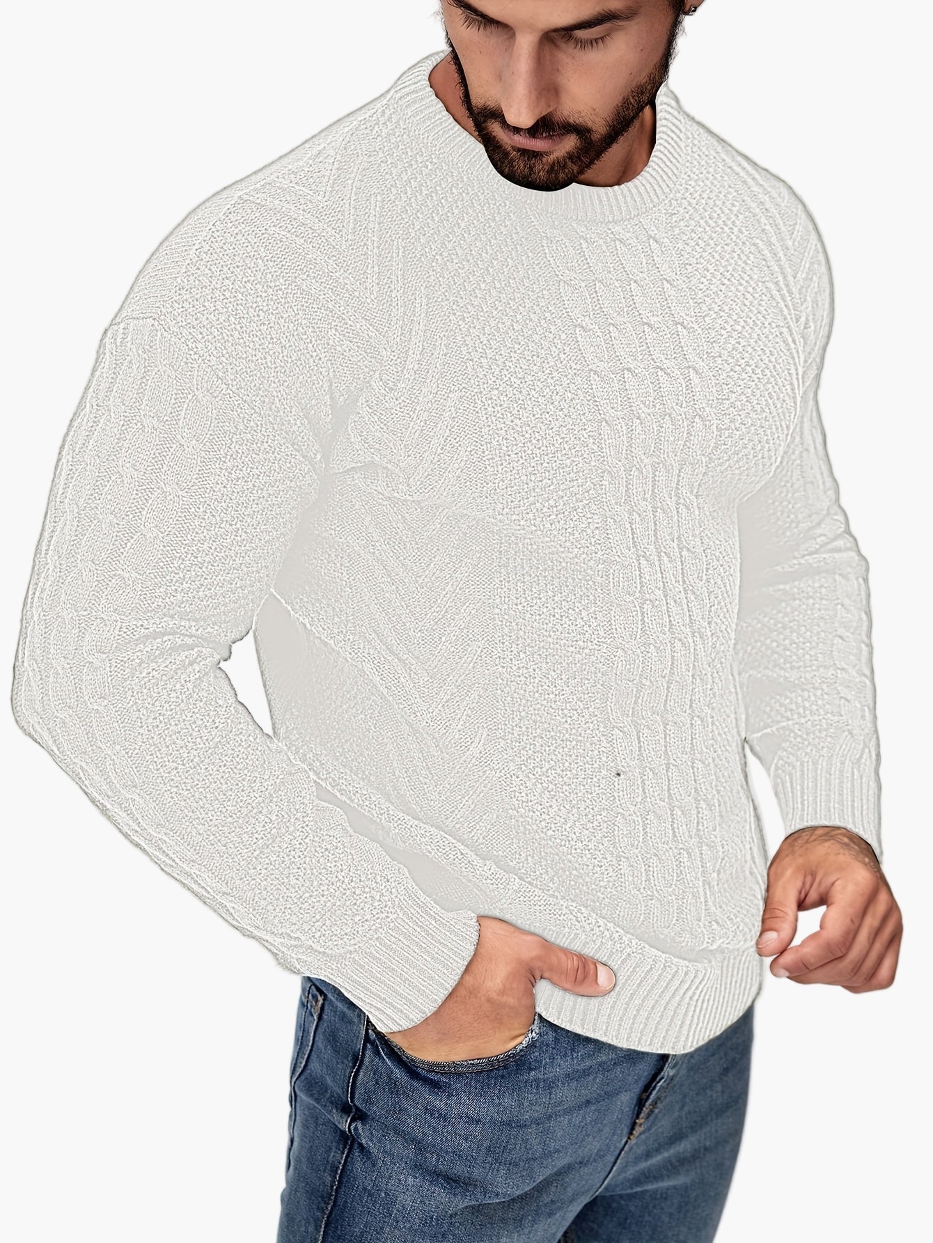 Herren Strickpullover Grobstrick Modern Casual Winterpullover