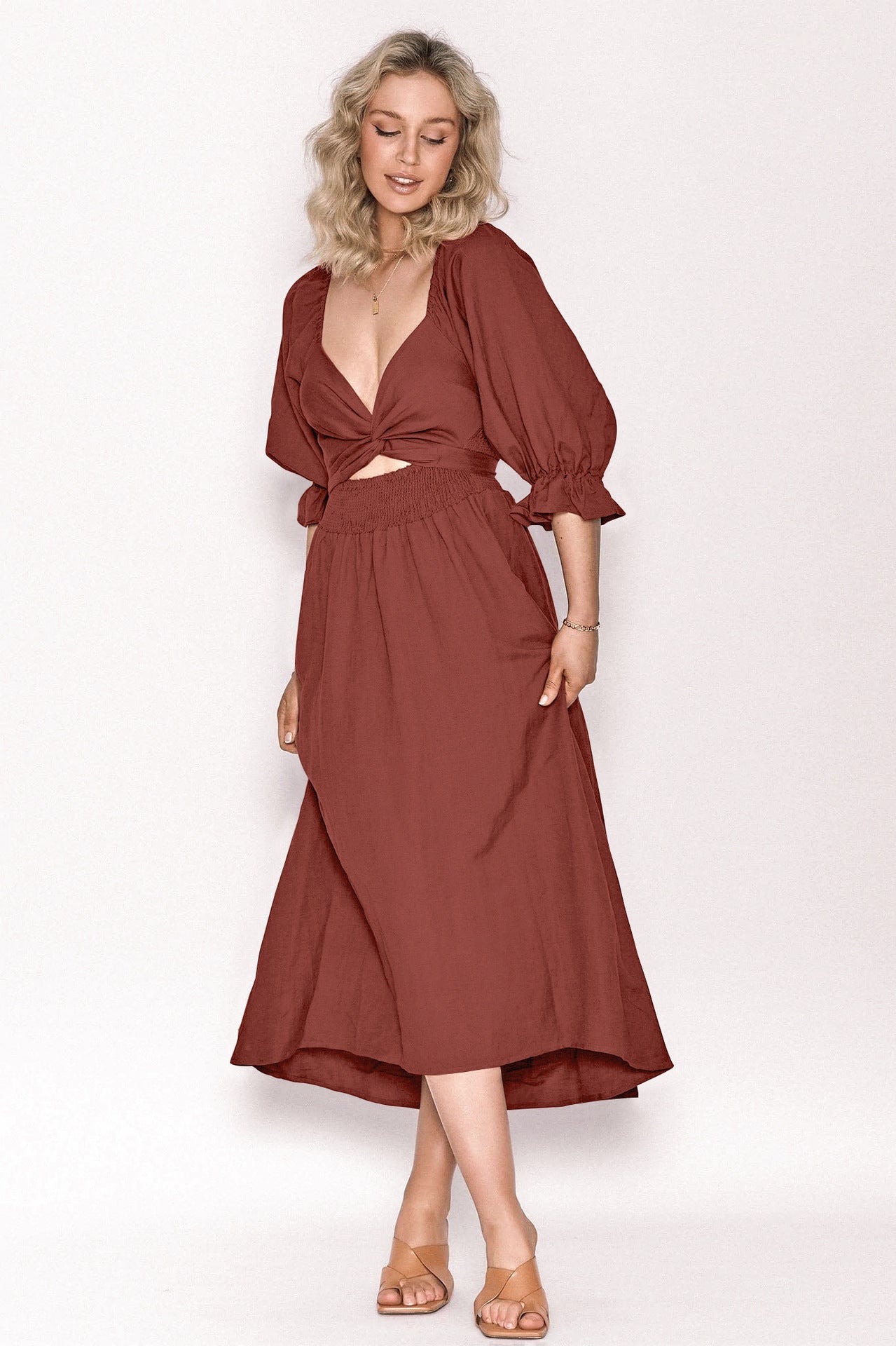Kate – Rüschiges Damenkleid mit Kordelzug