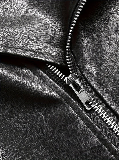 Herren Bikerjacke im Vintage-Stil – Modische Übergangsjacke mit Reißverschluss und Gürtel