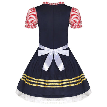 Damen Oktoberfest Dirndl Kostüm für Cosplay & Karneval – Traditionelles Biermädchen Kleid