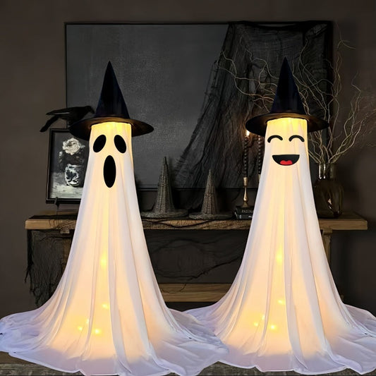Halloween Deko Geister Figuren mit LED – Lustige & Gruselige Halloween Dekoration für Party & Zuhause