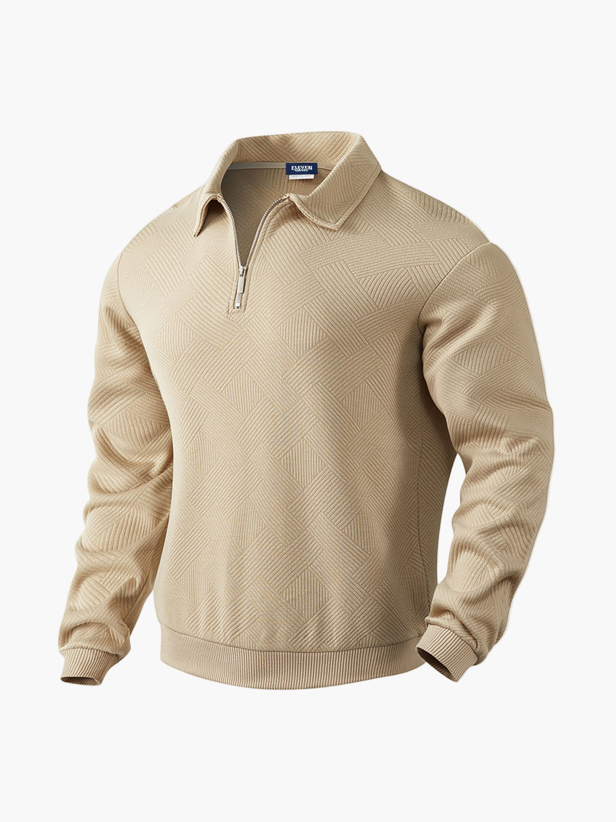 Herren Pullover Halbreißverschluss Modernes Strukturmuster – Smart Casual & Büro