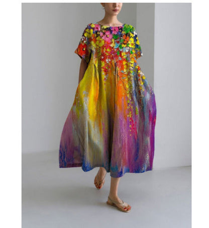 Tamara – 3D Gedrucktes Baumwollähnliches Freizeitkleid