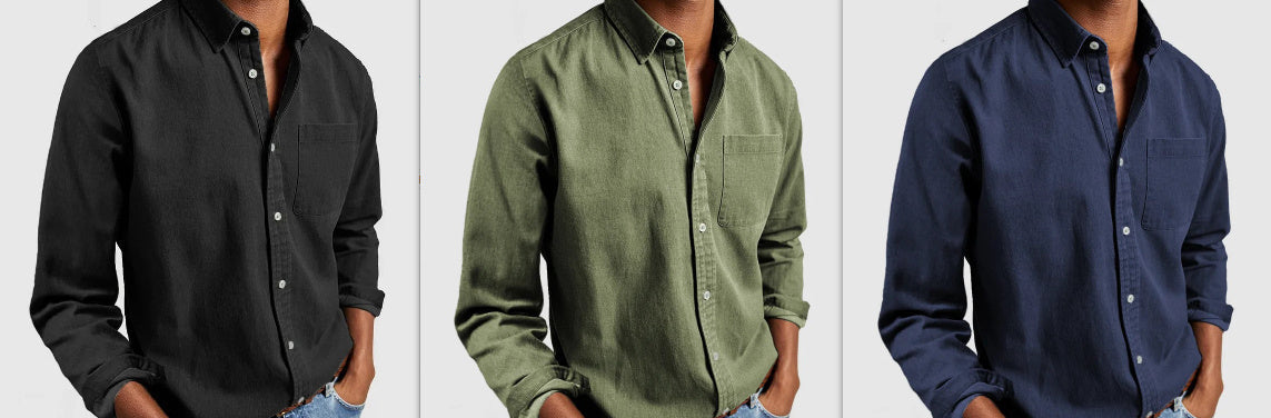 Herren Freizeit Hemd Regular Fit – Langarm, Stylischer Cardigan Look für Alltag und Büro