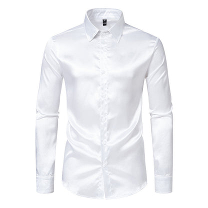 Matthew – Satin Hemd in Soliden Farben