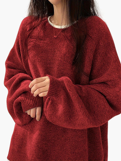Damen Oversize Pullover Lockerer Casual Style für Herbst und Winter