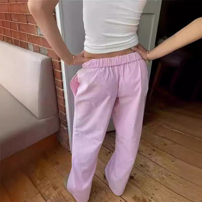Janet – Elastische Weite Bein Hose mit vertikalen Streifen