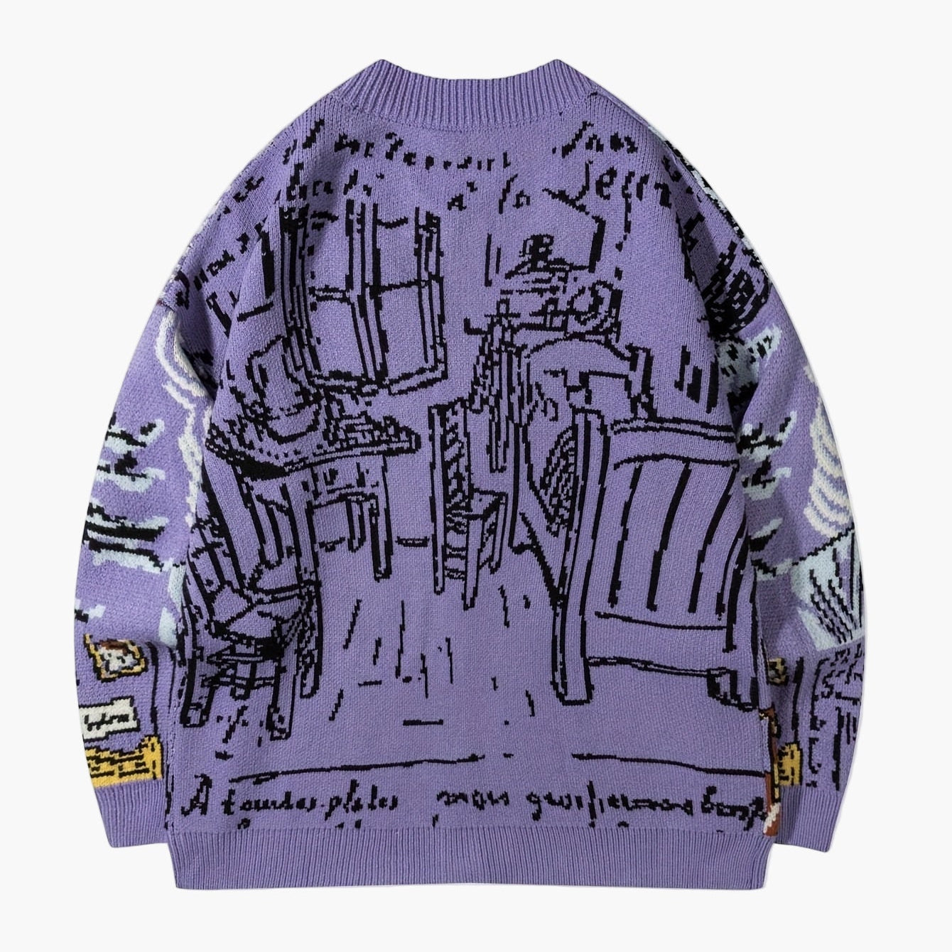 Herren Strickjacke im Kunststil mit Van Gogh Motiv – Lässige Mode für Herbst und Winter