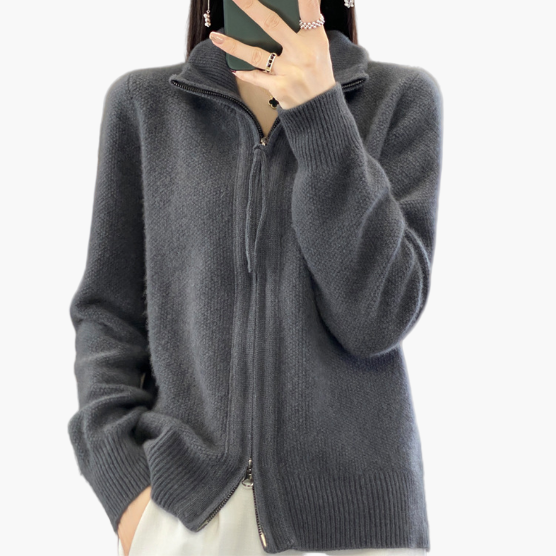 Damen Strickjacke mit Reißverschluss – Modischer Cardigan für Alltag, Büro & Freizeit