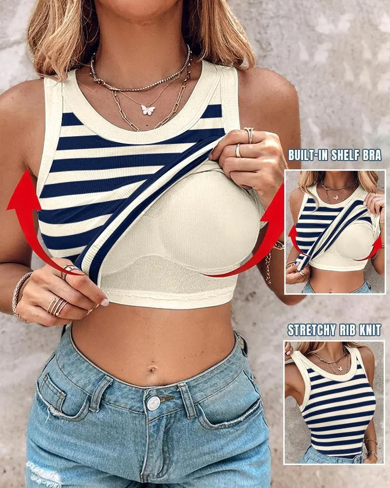 Jenny – Slim Fit Weste mit Bralette im modischen Rundhalsausschnitt für Damen