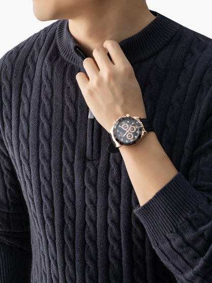 Herren Pullover mit Zopfmuster und Stehkragen – Modischer Strickpullover für Herbst und Winter, Casual Stil