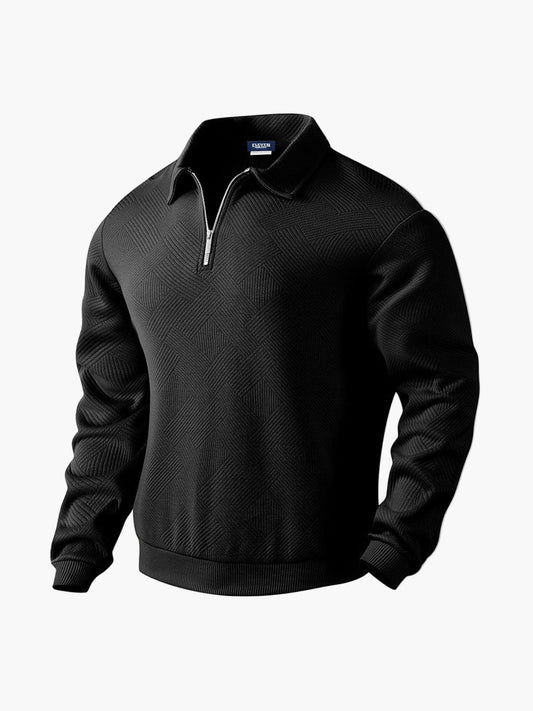 Herren Pullover Halbreißverschluss Modernes Strukturmuster – Smart Casual & Büro