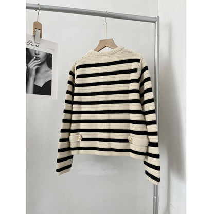 Shannon – Schlanker Damen-Strickcardigan mit Streifenmuster