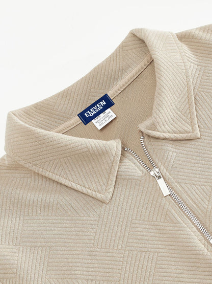 Herren Pullover Halbreißverschluss Modernes Strukturmuster – Smart Casual & Büro