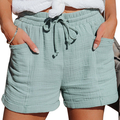 Leanne – Hochtaillierte Weite Shorts für Damen