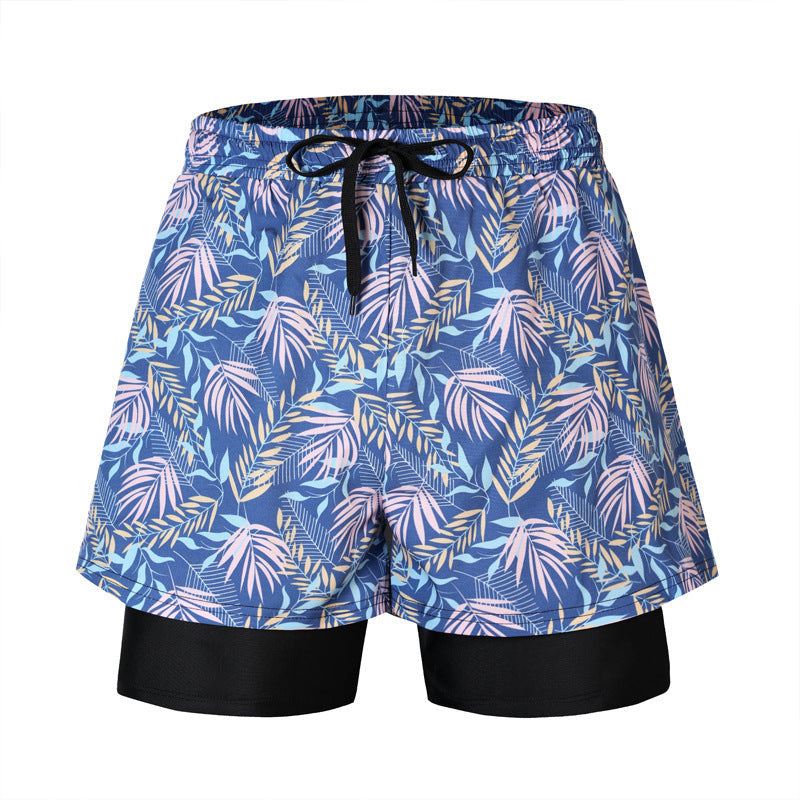 Damien – Locker sitzende Schwimmshorts mit sommerlichem Druck und doppelter Schicht