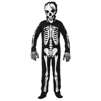 Halloween Kinder Skelett Kostüm – Leuchtender Ganzkörperanzug für Jungen und Mädchen – Perfekt für Halloween-Partys & Trick-or-Treat