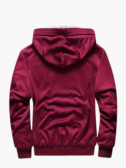 Herren Winter Kapuzenjacke mit Plüschfutter – Warme Freizeitjacke für kalte Tage
