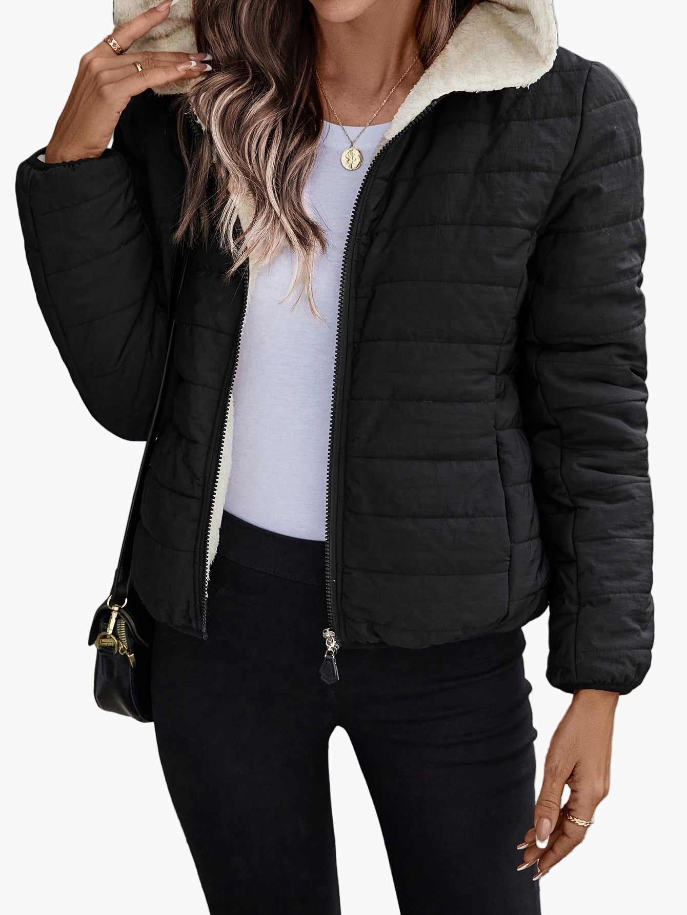 Damen Kapuzenjacke mit Fleecefutter – Bequemer Casual-Style für Herbst & Winter