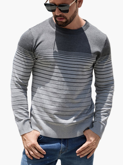 Herren Strickpullover mit Streifenmuster – Lässiger Freizeit-Look für Alltag und Büro