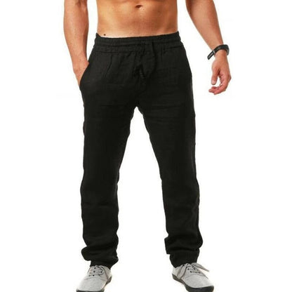 Sommerhose Herren – Leichte Leinenhose mit Gummibund für Freizeit & Strand